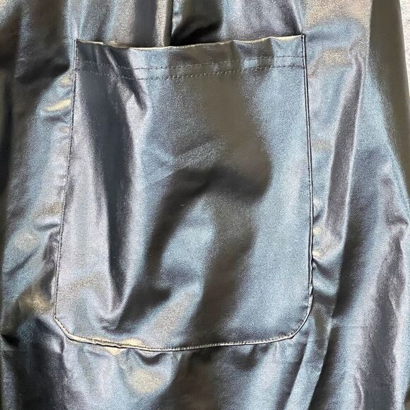 NWT Shein Womens 3XL Black Pants Curve High Waist Faux Leather Straight Wide Leg - Picture 14 of 16